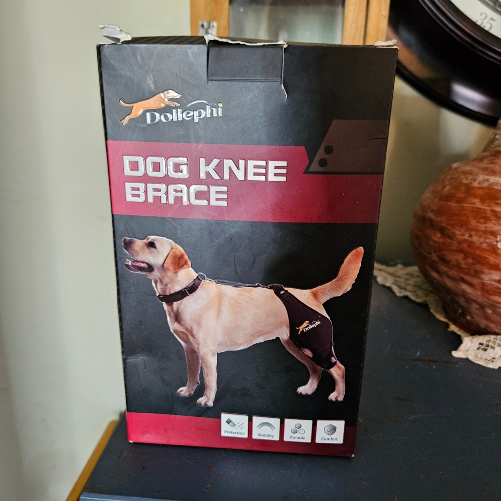 Dollephi Dog Knee Brace Size L/XL Black Left Leg Joint Stability Support New